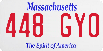 MA license plate 448GY0