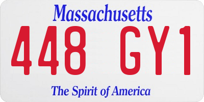 MA license plate 448GY1