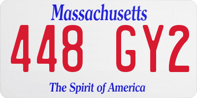 MA license plate 448GY2