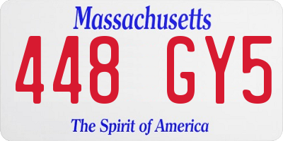 MA license plate 448GY5