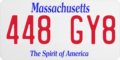 MA license plate 448GY8
