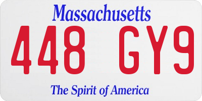 MA license plate 448GY9