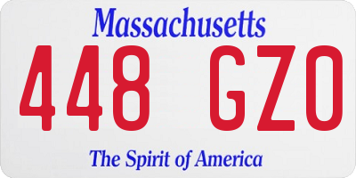 MA license plate 448GZ0