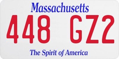 MA license plate 448GZ2
