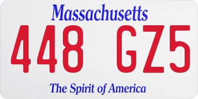 MA license plate 448GZ5