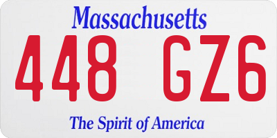 MA license plate 448GZ6