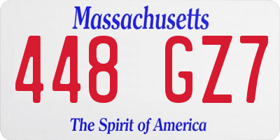 MA license plate 448GZ7