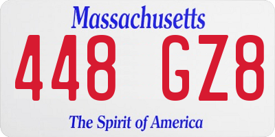 MA license plate 448GZ8