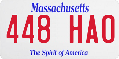 MA license plate 448HA0