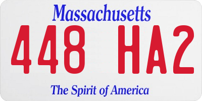 MA license plate 448HA2
