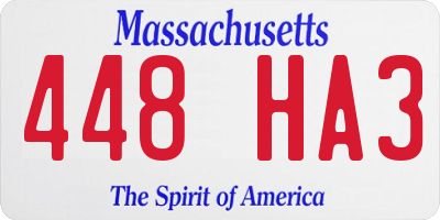 MA license plate 448HA3
