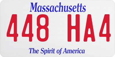 MA license plate 448HA4