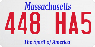 MA license plate 448HA5