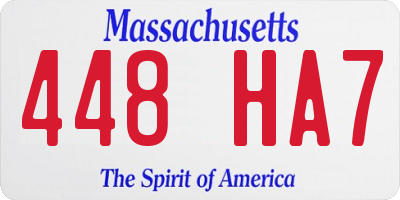 MA license plate 448HA7
