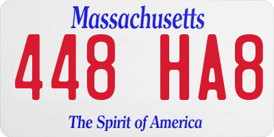 MA license plate 448HA8