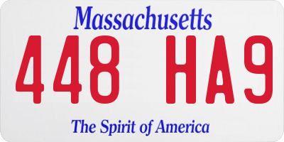 MA license plate 448HA9