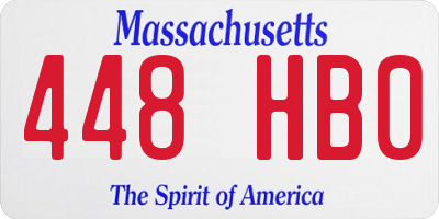 MA license plate 448HB0