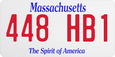 MA license plate 448HB1