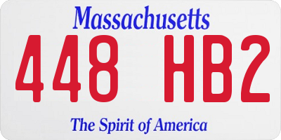 MA license plate 448HB2