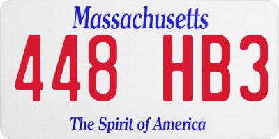 MA license plate 448HB3