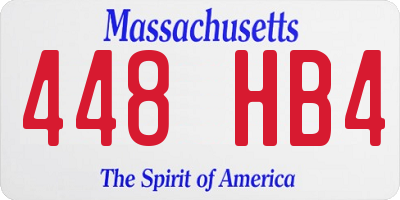 MA license plate 448HB4