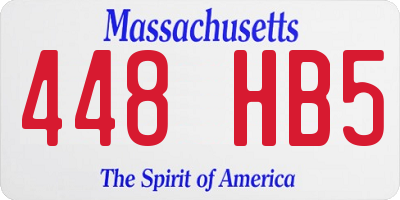 MA license plate 448HB5