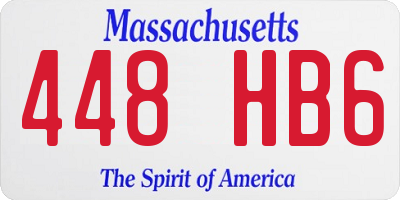 MA license plate 448HB6