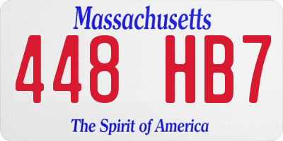 MA license plate 448HB7