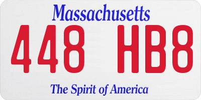 MA license plate 448HB8