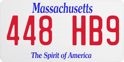 MA license plate 448HB9