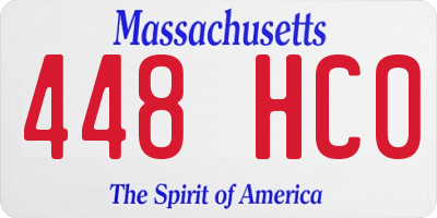 MA license plate 448HC0