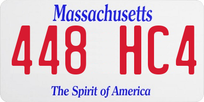 MA license plate 448HC4