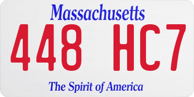 MA license plate 448HC7
