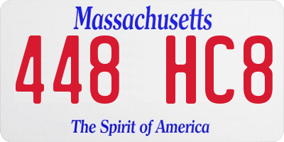 MA license plate 448HC8