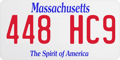 MA license plate 448HC9