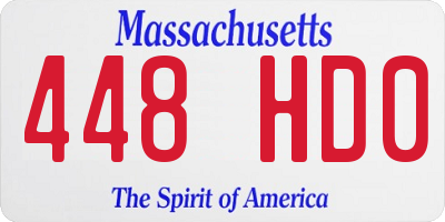 MA license plate 448HD0