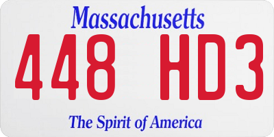 MA license plate 448HD3