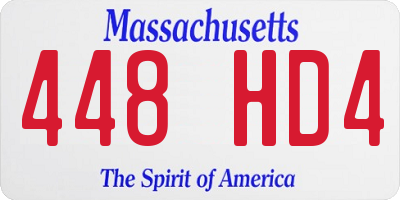 MA license plate 448HD4