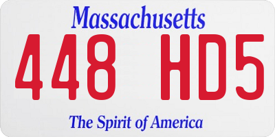 MA license plate 448HD5