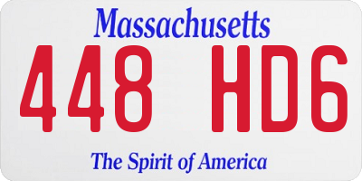MA license plate 448HD6