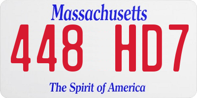 MA license plate 448HD7