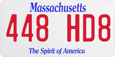 MA license plate 448HD8