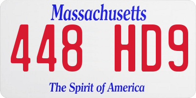 MA license plate 448HD9