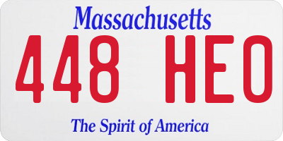 MA license plate 448HE0