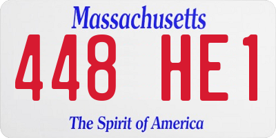 MA license plate 448HE1