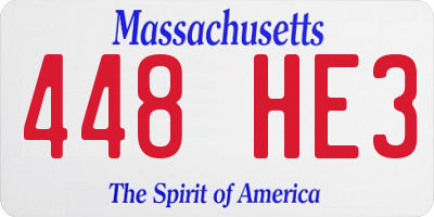 MA license plate 448HE3