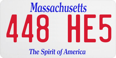 MA license plate 448HE5