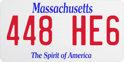 MA license plate 448HE6