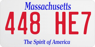 MA license plate 448HE7