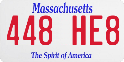 MA license plate 448HE8